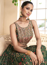 Load image into Gallery viewer, Green Multi Colour Floral Printed Designer Embroidered Lehenga Choli
