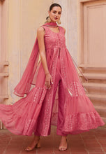 Load image into Gallery viewer, Modern Elegance Pink Embroidered Slit Style Anarkali
