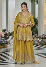 Load image into Gallery viewer, Party-Perfect Embroidered Yellow Palazzo Suit
