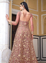 Load image into Gallery viewer, Peach Embroidered Lehenga/Pant Style Designer Anarkali
