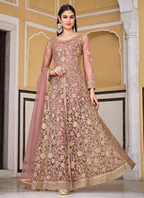 Load image into Gallery viewer, Peach Embroidered Lehenga/Pant Style Designer Anarkali
