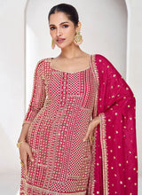 Load image into Gallery viewer, Pink Colour Exquisite Embroidered Sharara Attire
