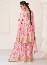 Load image into Gallery viewer, Pink Multi Colour Printed Floral Gharara Style Suit
