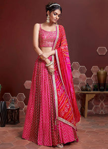 Pink Two Tone Stylish Lehenga Choli