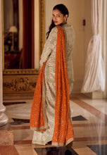 Load image into Gallery viewer, Premium Georgette Orange Heavy Hand-Embroidered Dhoti Set
