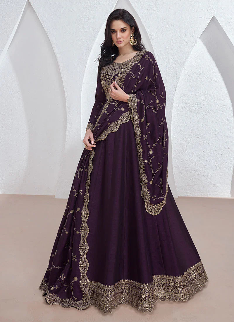 Purple Elegance Reimagined Designer Anarkali Suit