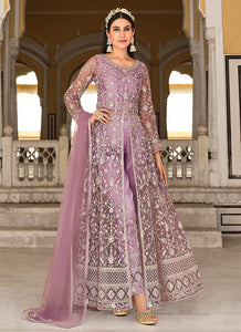 Purple Embroidered Lehenga/Pant Style Designer Anarkali