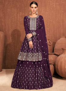 Purple Heavy Embroidered Stylish Lehenga fashionandstylish.myshopify.com