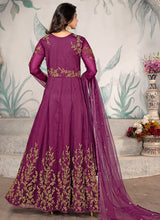 Load image into Gallery viewer, Purple Kalidar Embroidered Designer Anarkali Suit

