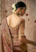 Load image into Gallery viewer, Royal Charm Brown Embroidered Wedding Saree
