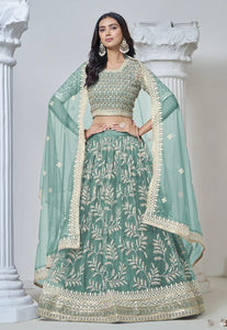 Royal Embroidered Green Lehenga for the Modern Maharani