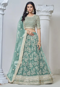 Royal Embroidered Green Lehenga for the Modern Maharani