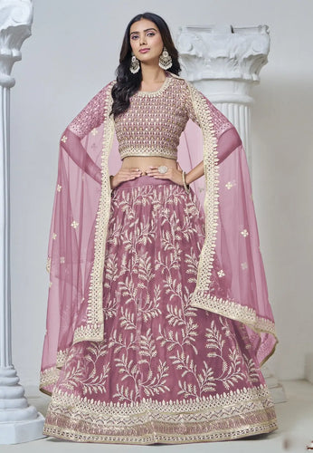 Royal Embroidered Pink Lehenga for the Modern Maharani