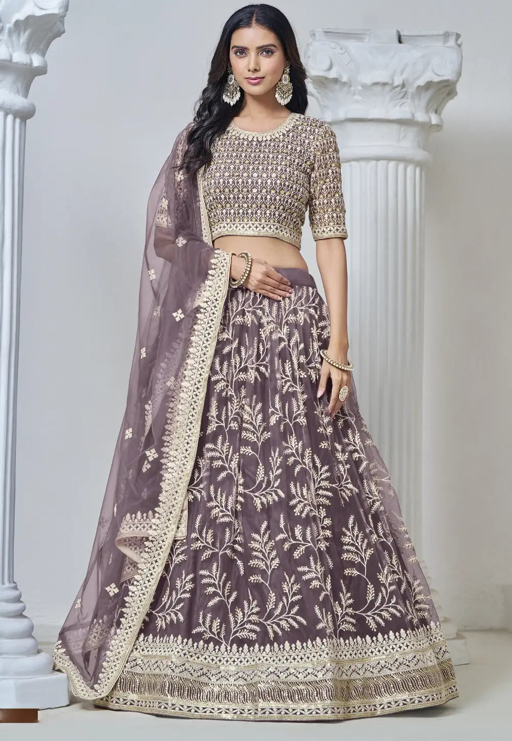 Royal Embroidered Purple Lehenga for the Modern Maharani