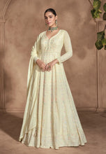 Load image into Gallery viewer, Royal Light Yellow Embroidered Anarkali Gown
