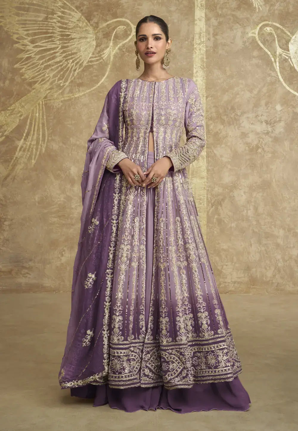 Royal Radiance Lilac Anarkali Gown