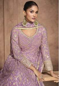 Soft Hues Timeless Embroidered Lilac Anarkali