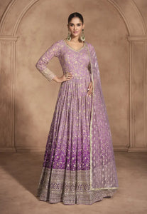 Soft Hues Timeless Embroidered Lilac Anarkali