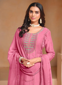 Sophisticated Embroidered Pink Salwar Suit