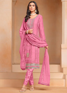 Sophisticated Embroidered Pink Salwar Suit