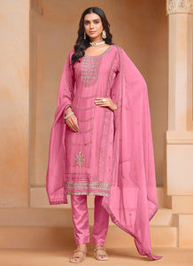 Sophisticated Embroidered Pink Salwar Suit