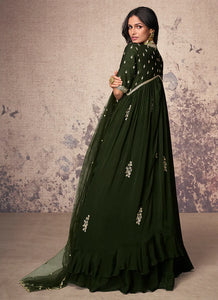 Stunning Embroidered Green Anarkali