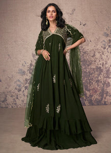 Stunning Embroidered Green Anarkali