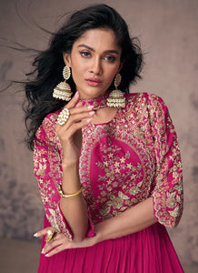 Stunning Embroidered Pink Anarkali