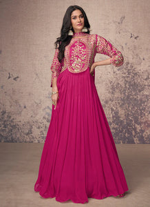 Stunning Embroidered Pink Anarkali