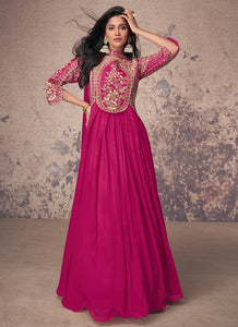 Stunning Embroidered Pink Anarkali