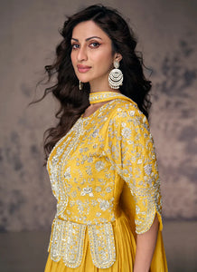 Stunning Embroidered Yellow Anarkali