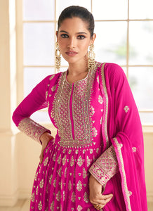 Stunning Pink Designer Anarkali Suit with Lavish Embroidery