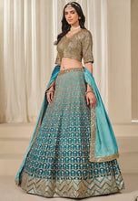 Load image into Gallery viewer, Stunning Teal and Gold Stylish Lehenga Choli

