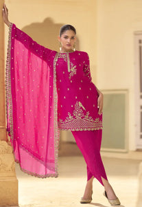 The Embroidered Couture Pink Pant Style Suit