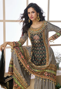 The Multicolor Black Heritage Gharara Ensemble