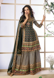 The Multicolor Black Heritage Gharara Ensemble