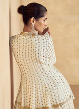 Load image into Gallery viewer, Timeless Cream Embroidered Sharara Style Suit
