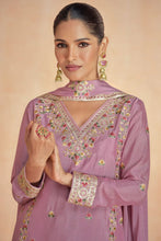 Load image into Gallery viewer, Timeless Florals Embroidered Pink Sharara Suit
