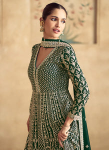 Timeless Grace Green Embroidered Anarkali Gown