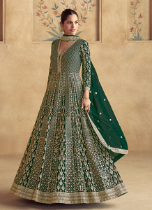 Timeless Grace Green Embroidered Anarkali Gown