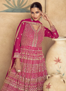 Timeless Grace Pink Embroidered Anarkali Gown