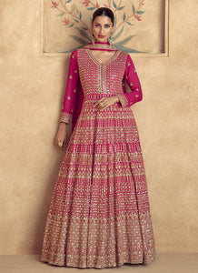 Timeless Grace Pink Embroidered Anarkali Gown