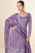 Load image into Gallery viewer, Timelessly Embellished Purple Sharara Suit
