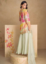 Load image into Gallery viewer, Vibrant White Multicolor Floral Sharara Style Suit
