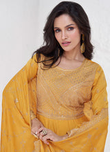 Load image into Gallery viewer, Yellow Elegance Reimagined Designer Anarkali Suit
