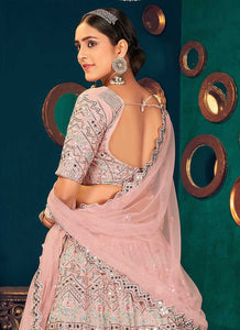 Baby Pink Heavy Embroidered Designer Lehenga Choli fashionandstylish.myshopify.com