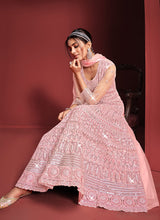 Load image into Gallery viewer, Baby Pink Heavy Embroidered Kalidar Anarkali

