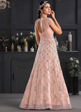 Load image into Gallery viewer, Baby Pink Heavy Floral Embroidered Kalidar Gown Style Anarkali fashionandstylish.myshopify.com
