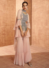 Load image into Gallery viewer, Baby Pink Sequin Embroidered Stylish Indo Western Lehenga fashionandstylish.myshopify.com
