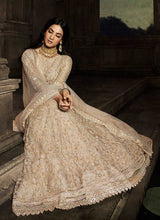 Load image into Gallery viewer, Beige Floral Embroidered Heavy Anarkali Suit fashionandstylish.myshopify.com
